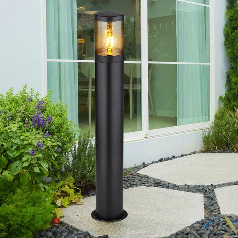 Lampadaire lampadaire éclairage extérieur lampadaire fumée extérieur jardin, plastique inox, 1x douille E27, DxH 14x80 cm (1/5)