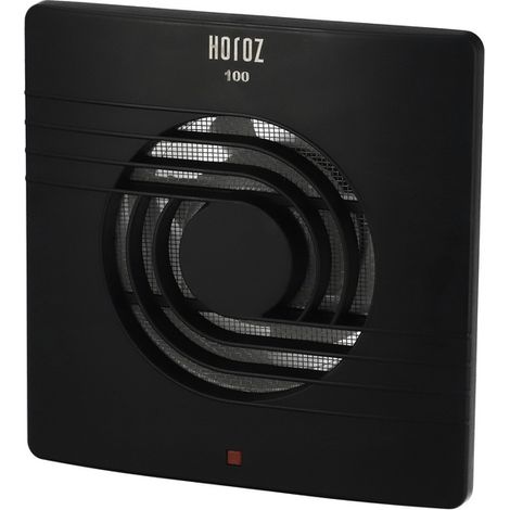 Aérateur classique Ø100mm noir – Débit d'air 100 m³/h – Bruit 43 dB – Matériau ABS – Température de fonctionnement -25C° à 50C° – Horoz Electric