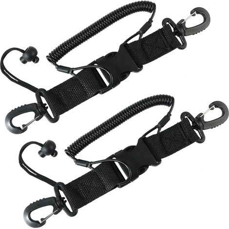 Set di 2 cordini per immersioni subacquee, con sgancio rapido, per luci e fotocamere subacquee.