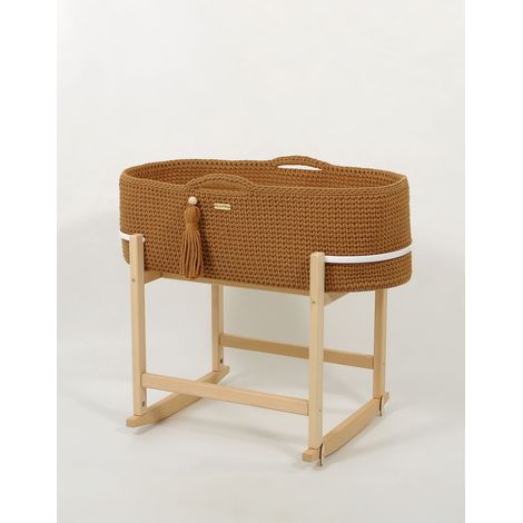 Cesta Moisés boho hecha a mano con cuna - color caramelo (1/5)