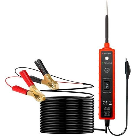 Testeur de Système Électrique Circuit Automobile DC 6-24V, Détecteur de Circuit, Analyseur de Circuit, Sonde de Puissance, Test de Continuité, Test de Court-circuit, Identification de Polarité