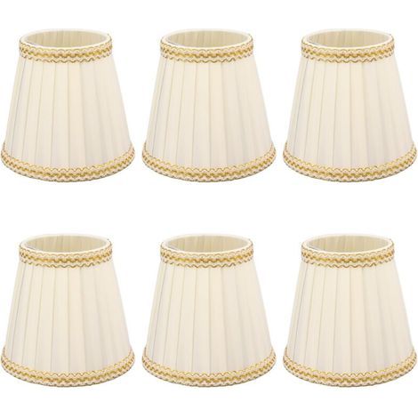 SJLERST 6Pcs Petite Abat-Jour Clip Sur Tambour Abat-Jour en Tissu pour Lustre Bougies Ampoules Accessoires d'éclairage (1/5)
