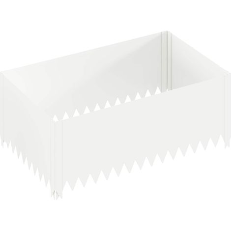vidaXL Borde de Césped 100 x 60 x 35 cm Acero Blanco (1/2)