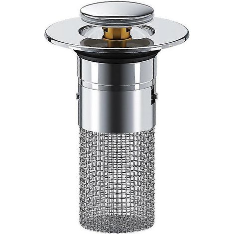 Bouchon de lavabo avec filtre à cheveux amovible et panier filtrant en acier inoxydable, pour bonde de lavabo de salle de bain (1 pièce).