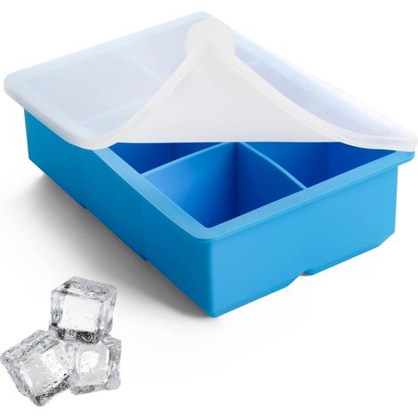 Grand bac à glaçons avec couvercle, anti-éclaboussures, démoulage facile. 5 cm pour les boissons. - AquaForge (1/5)