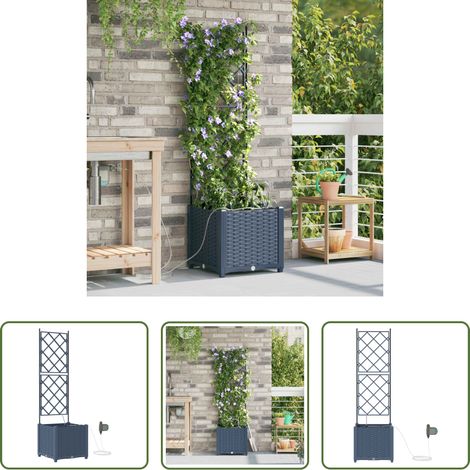 Pot de jardin - Cache-pot de jardin Gris 40 x 40 x 142 cm Acier (1/5)