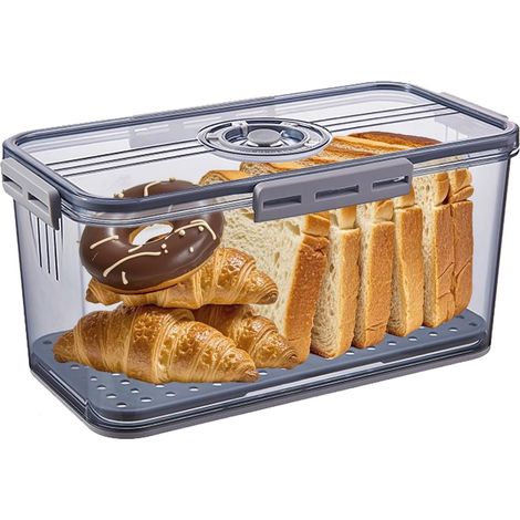 Boîte à pain avec couvercle et joint hermétique, idéale pour le plan de travail, la cuisine et le rangement à domicile.-AquaForge (1/5)