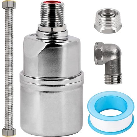 Vanne à Flotteur Automatique, 3/4'' Vanne de Régulation du Niveau d'eau, Valve de Contrôle pour Piscines, Baignoires, Aquariums, Aquaculture, Entrée Latérale (1/5)