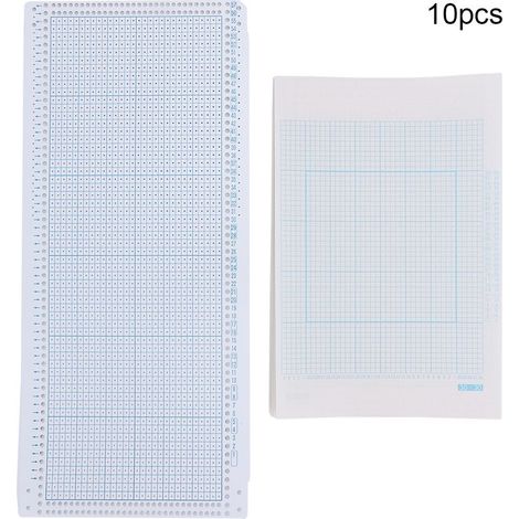 10 Cartes Perforées de Couture 10 Feuilles de Papier Quadrillé Nylon Accessoire Machine à Tricoter (1/5)