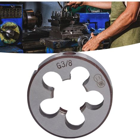Filière ronde en acier allié pour réparation filetage G3/8, outil de taraudage cylindrique avec 5 trous à copeaux