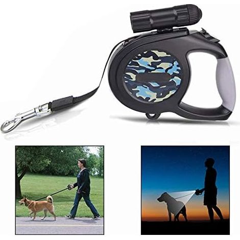 Laisse Chien Enrouleur 8M Laisse Rétractable pour Chien avec la Lumière LED, Laisse Rétractable Automatique, Suitable for Dogs Weighing Less Than (1/5)