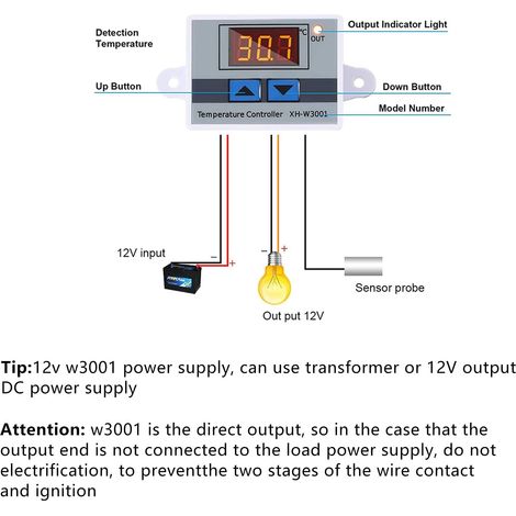 Lot de 2 modules de contrôle de température numérique LED avec sonde étanche, thermostat de refroidissement programmable MNS (1/4)