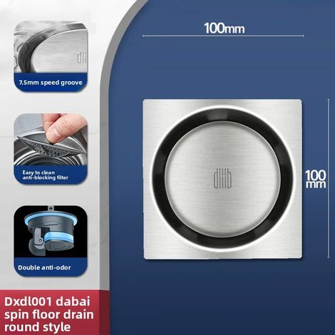 (Round style)Thickened Stainless Steel Anti Odor Floor Drain, Universal Sewer for Bathrooms, Washing Machine, Bathroom Drain Pipe, Anti Odor (1/4)