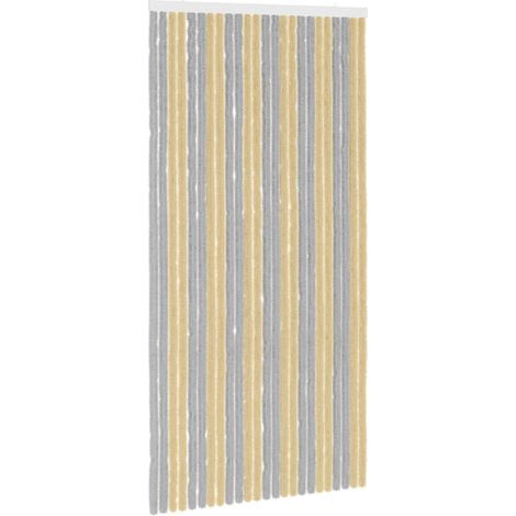 Insect Curtain Chenille Grey and Beige 100 x 200 cm 100% PP vidaXL