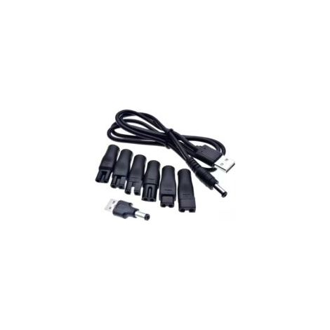Kompatibles 5V-USB-Netzkabel, 5V-Rasierer-Ladegerät, 6 multifunktionale USB-Stecker für alle Arten von elektrischen Trimmern, Rasierern, Pflegegeräten, Luftreinigern und mehr – Crezuo