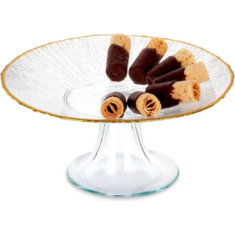 Alzata per torta in vetro su piede dorato, 21 cm (1/5)
