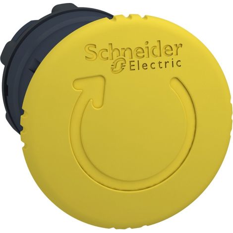 Harmony tête de coup de poing Ø 40 - tourner pour déverrouiller - Ø22 - jaune - ZB5AS55