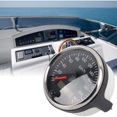 Compteur de vitesse de 85 mm, compteur de vitesse de 220 km/h pour moteurs d'automobiles, de camions et de navires. (1/5)