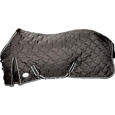 160 cm, Nero: Coperta da box trapuntata imbottitura 250 g e tessuto esterno 210 denari con rinforzo sul garrese