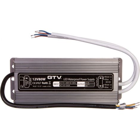 Trasformatore LED impermeabile, 80W, IP 67, DC12V