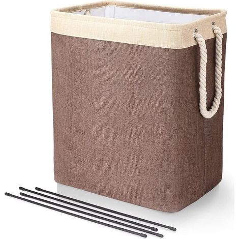 Paniers à Linge, Corbeille à linge, Pliable Panier à Linge avec Poignées, anier Linge Sale, Bac à Linge, Portable, Rangement Vêtements, 403050cm - café (1/5)