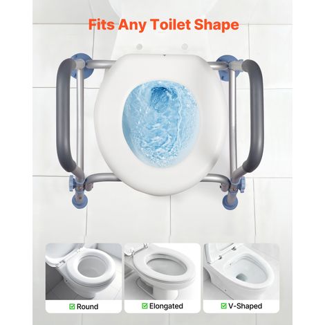 Rehausseur de Toilette avec Accoudoirs Réhausse WC Charge 136 kg (1/5)