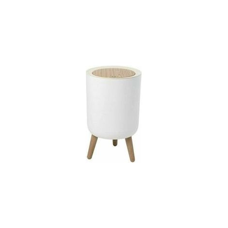 Poubelle de salle de bain 7L – Couvercle à pression – Insonore et anti-odeurs – Design scandinave – Dimensions 22 x 22 x H36.3 cm (1/5)