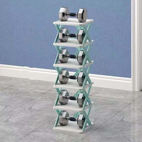 7 Tier Foldable Shoe Rack Plastic Easy to Store Blue (1/4)