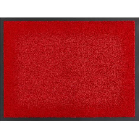 Paillasson pour l'entrée de la Maison - Idéal comme paillasson intérieur ou comme paillasson dans l'extérieur Couvert - Paillasson pour Porte d'entrée - 80 x 120 cm - Rouge (1/5)