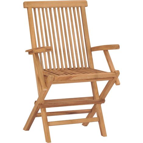 Lot de 8 Chaises de jardin et de camping, Chaises de relaxation, Bois de teck massif OIB8136E (1/5)