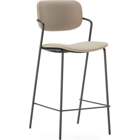 Pack de 2 taburetes modelo Maite tapizado en taupe, 97cm(alto) 44cm(ancho) 51cm (largo) (1/5)