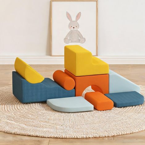 Parcours motricité bébé 9 pièces mousse velours lavable 140 x (1/5)