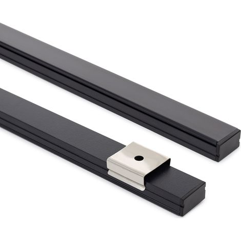 Profilé Aluminium En Saillie 16x9 pour Rubans LED jusqu'à 10 mm Noir 2 m Noir translucide