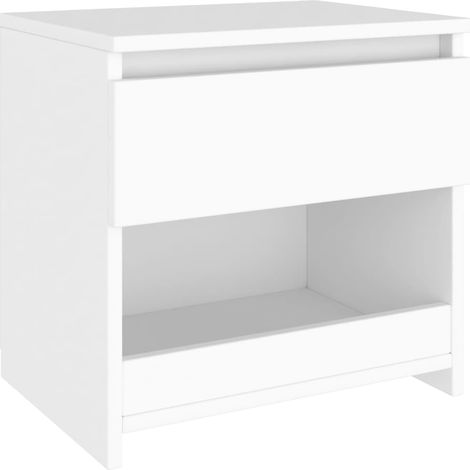 Comodino con cassetto e vano 40 x 30 x 39 cm in truciolare bianco DEC033332