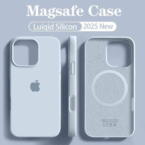 Coque souple en silicone liquide MagSafe d'origine pour Apple iPhone 16, 15, 14, 12, 13 Pro Max, chargement sans fil, avec logo 16, coque magnétique Lalic pour iPhone 15 (1/5)