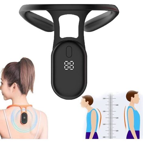 Noir -Appareil de Correcteur de posture intelligent à ultrasons, capteur LCD, instrument apaisant lymphatique (1/4)