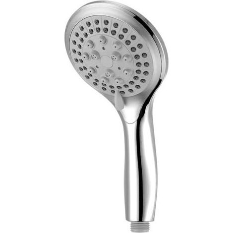 Water Chrome Shower Head + 1.5M Flexible Shower Hose, Bathroom Shower Hand Shower with 5 Modes High Pressure Saving (1/4)