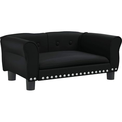 Lit pour chien panier canapé confortable 70 x 45 x 30 cm similicuir noir