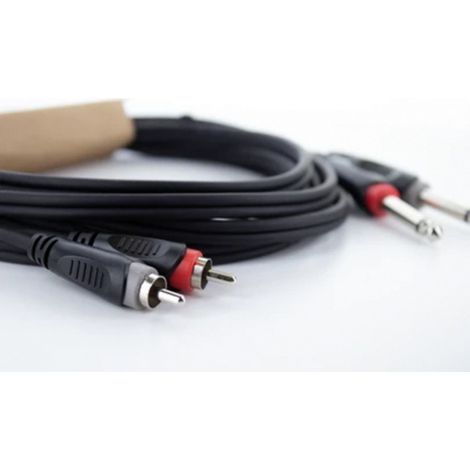 Cordial 14842 Klinke / Cinch Audio Anschlusskabel [2x Klinkenstecker 6.3 mm (mono) - 2x Cinch-Stecke (1/5)