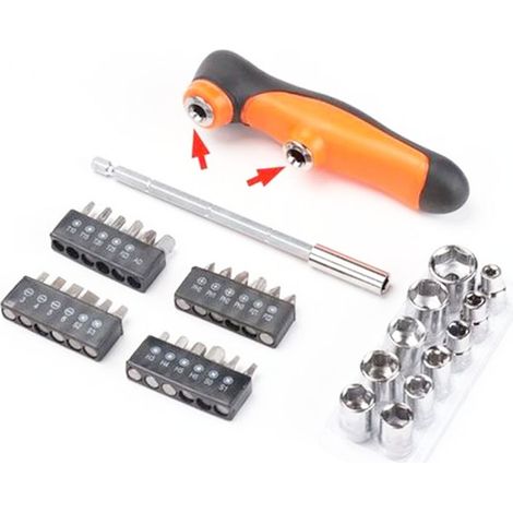Cacciavite Punte Torx Croce Taglio Quadrate Pozidriv Esagonali Set 37 Pz Bussole (1/5)