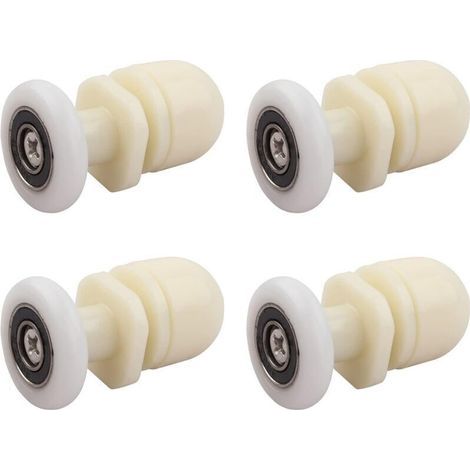 Rulli per porta doccia, 4 pezzi in ottone, per la sostituzione delle guide della porta scorrevole in vetro della doccia (19 mm) (1/4)