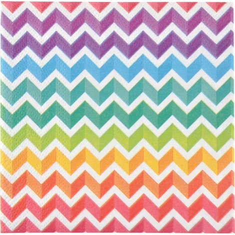 Lot de 20 serviettes papier arc en ciel 25 cm