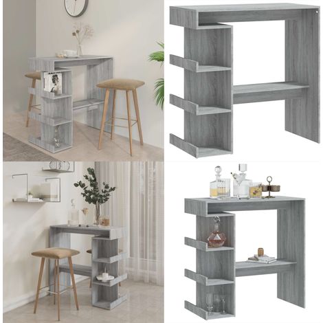 Bartisch mit Regal Grau Sonoma 100x50x101,5 cm - Stehtisch - Bartisch - Bistrotisch - Kücheninsel - Esstisch Klein - Home & Living (1/5)