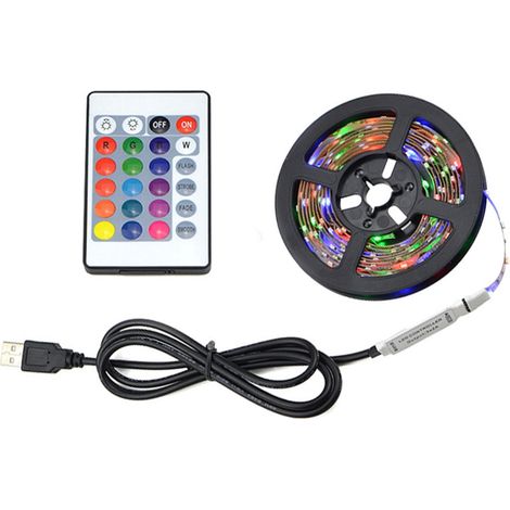 Ruban LED - 2835 - Tension Continue 5 V - Télécommande IR - Auto-adhésif - Pour Éclairage Décoratif TV Intérieur - Longueur Choix 100 à 500 cm (1/5)
