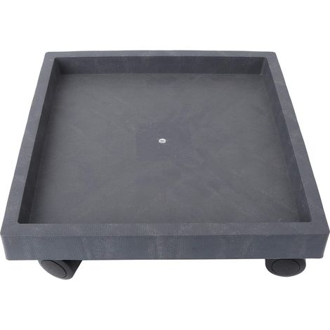 Square Flower Pot Tray 11.42 x 11.42 Inches with Wheels Thick Plastic Tray for Garden Patio Indoor Outdoor Easy Mobility (1/5)