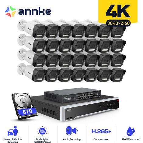 ANNKE Kit de Vidéosurveillance Exterieure 32CH NVR 28×Caméras Alerte Email,Vision Nocturne,Détection Mouvement,Système de Sécurité Caméra de Surveillance Filaire APP/PC à Distance 8TB (1/5)