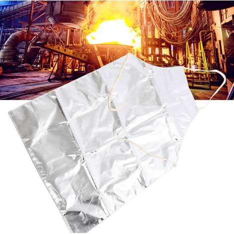 Hochtemperaturbeständige Aluminiumfolien-Schutzschürze, spritzwassergeschützt, feuerfest, schwer entflammbar und hitzebeständig, hält Temperaturen bis zu 1000℃ stand. (1/5)