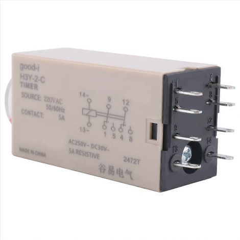 Relais temporisé H3Y-2 10S AC 220V minuterie retard pour systèmes électriques domestiques (1/5)
