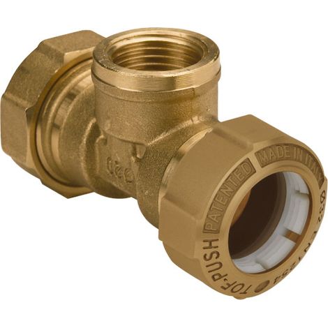 RACCORDO IN OTTONE A TEE FEMMINA TOF-PUSH ø20X1/2Xø20   EFFEBI S.P.A.