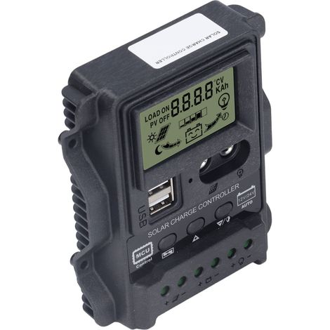 PWM-Laderegler mit Temperaturanzeige. Dualer USB-Solar-Laderegler für Batterien (1)